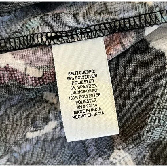 MSK Womens Multicolor Floral Cold Shoulder Bell Sleeve Knee Length Shift Dress L - Picture 9 of 10